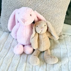 Plush Bunny Toy - Pink and Beige Soft Rabbits Ultra-soft pink and beige bunny
