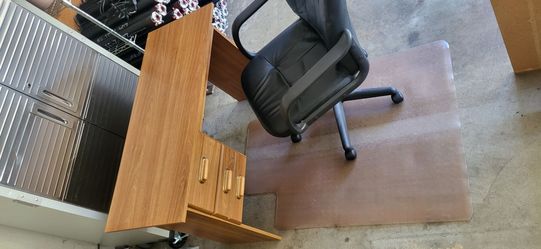 Desk and chair office setup