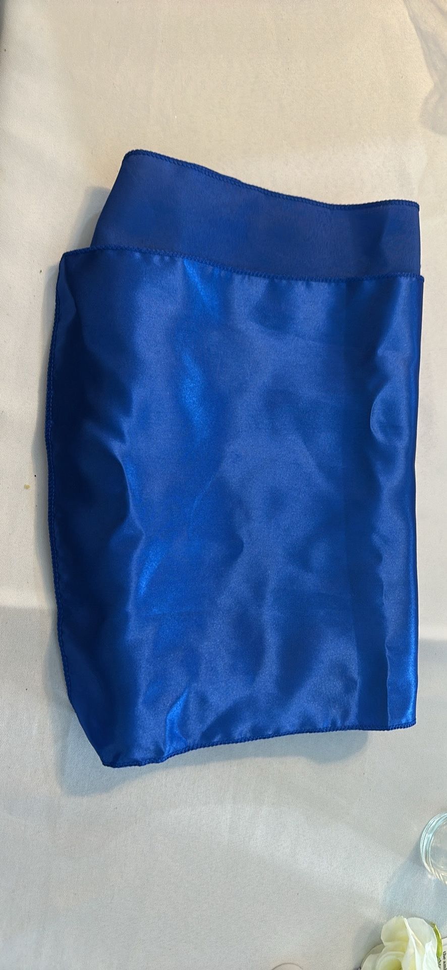 Four Piece Blue Satin Table Runner 12 X 108” Long