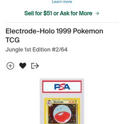Pokemon 1st Edition Jungle Electrode PSA9
