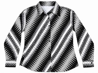 DKNY Jeans Men’s Black White Geometric Print Long Sleeve