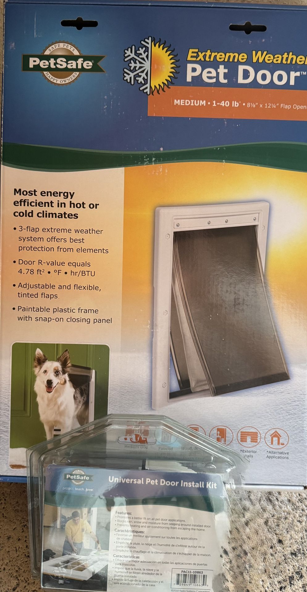 New Dog Door install Kit $50 $120 On Amazon