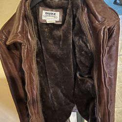 Mens Brown Leather Jacket size Medium 