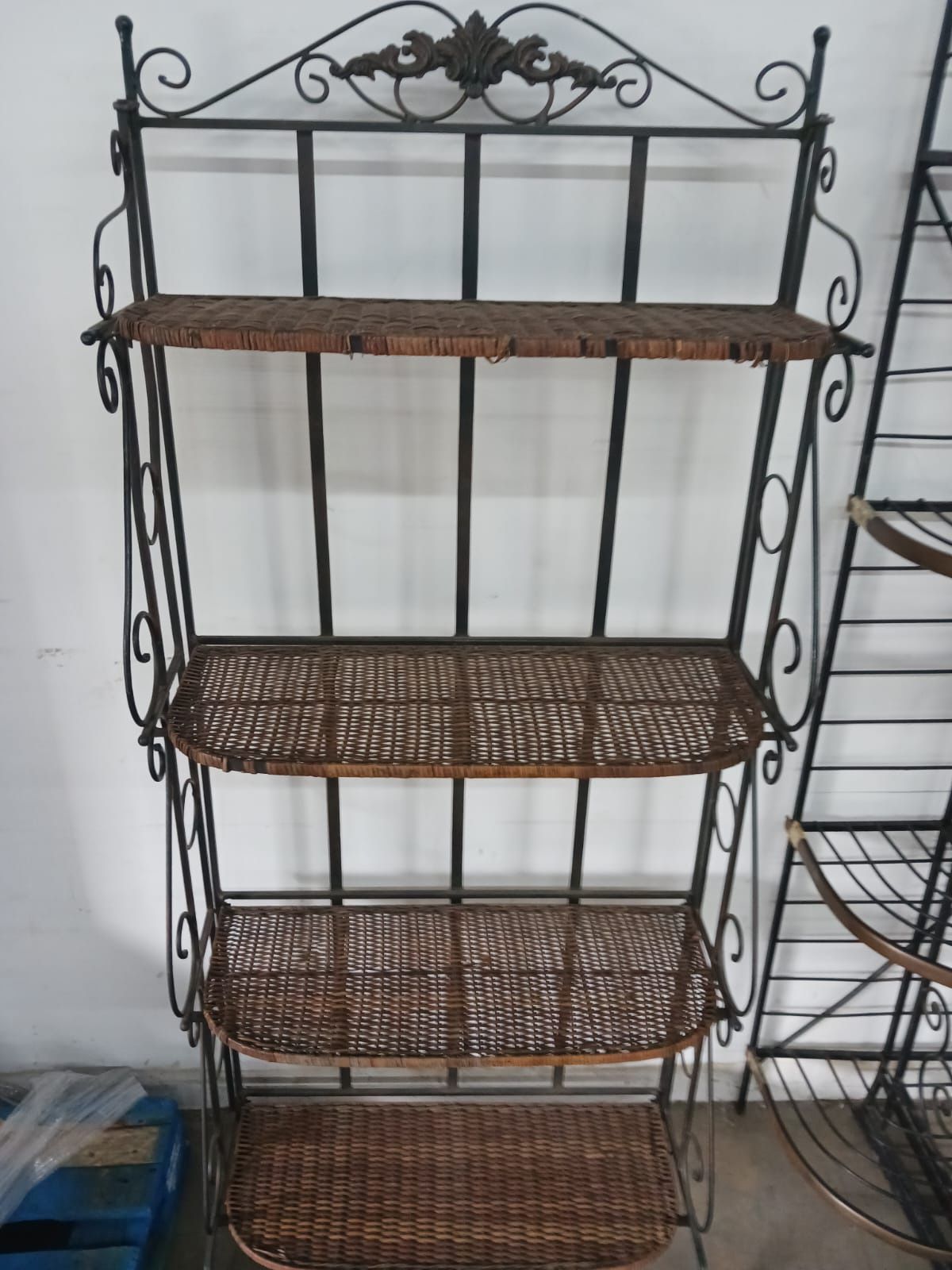 Iron & Wicker Baker’s Rack