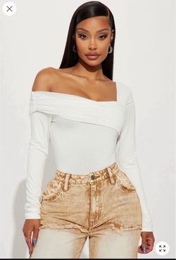 White long sleeve top