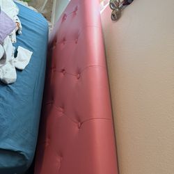 Twin Size Pink Upholstered Bed