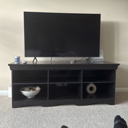 Black TV Stand With Shelves