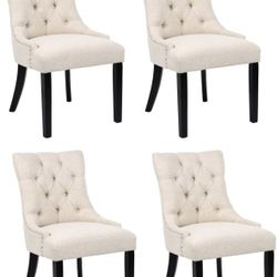 Upholstered Linen Chairs (set Of 4)