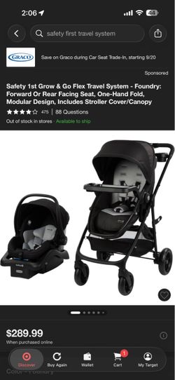 Safety first stroller and car seat with base combo