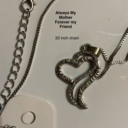 New “Alway My Mother Forever My Friend “ Heart Necklace