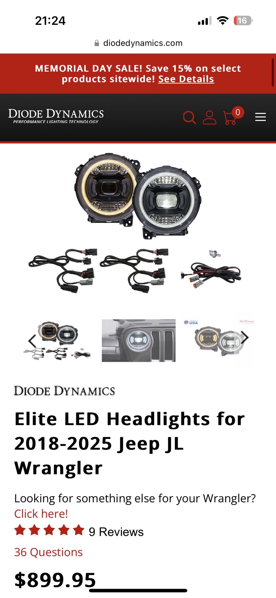 Diode Dynamics Elite Series LED Headlights For JL Wrangler