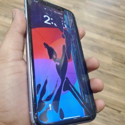 Shattered iPhone Screen Broken LCD Pixels