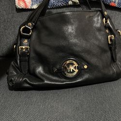 Michael Kors, Black leather satchel bag