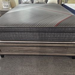 Brand New PRIMO 15" Thick Cool Gel Top/Pocket Coils Medium Firm Foam Encased Standard King Or CA King Pillowtop Mattress (Made In Japan)