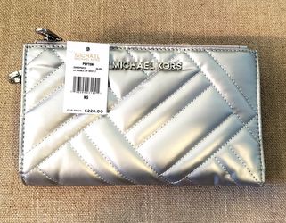 Brand new Michael Kors large double zip wristlet