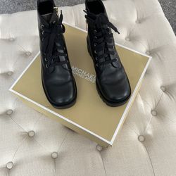 Combat Boot, Leather, Michael Kors, Women’s 6.5