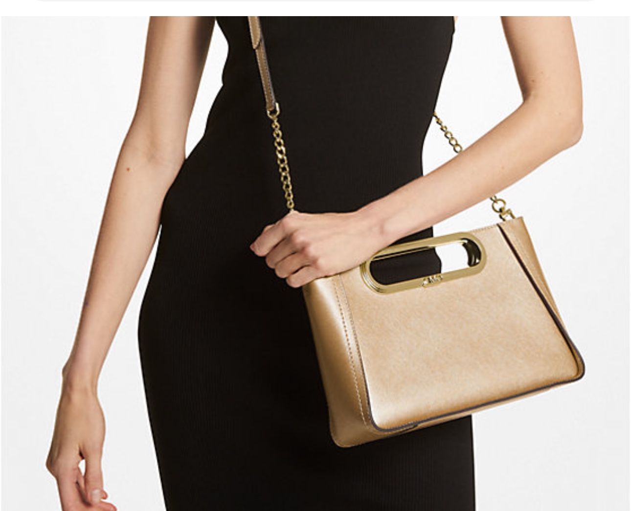 Chelsea Large Metallic Saffiano Leather Convertible Crossbody Bag