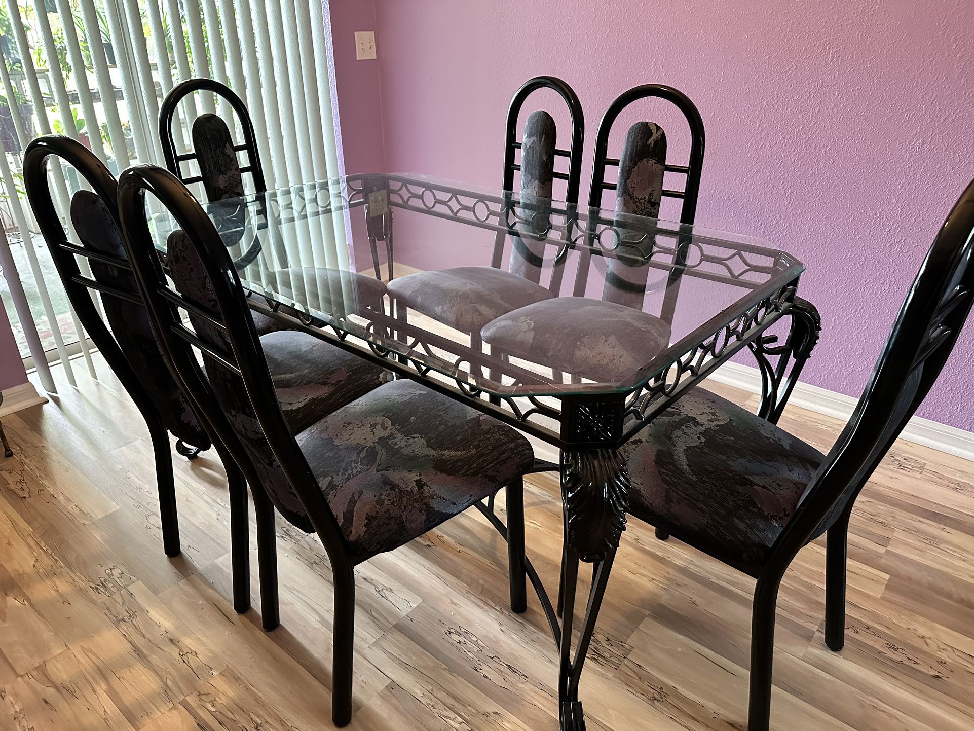Dining Room Glass Set With 6 Chairs