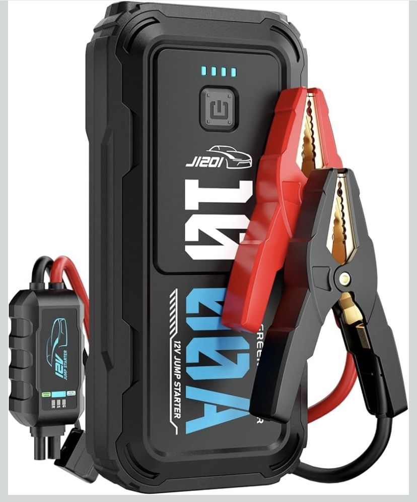 Portable Car Battery Jumper Starter 1000A Jump Box with Power Bank LED Light Protection Case for Car Emergency Kit, 12V Booster Pack Jump Starter with