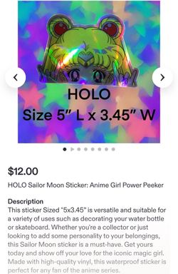 HOLO Sailor Moon Metal Head Sticker 5”x3.45”