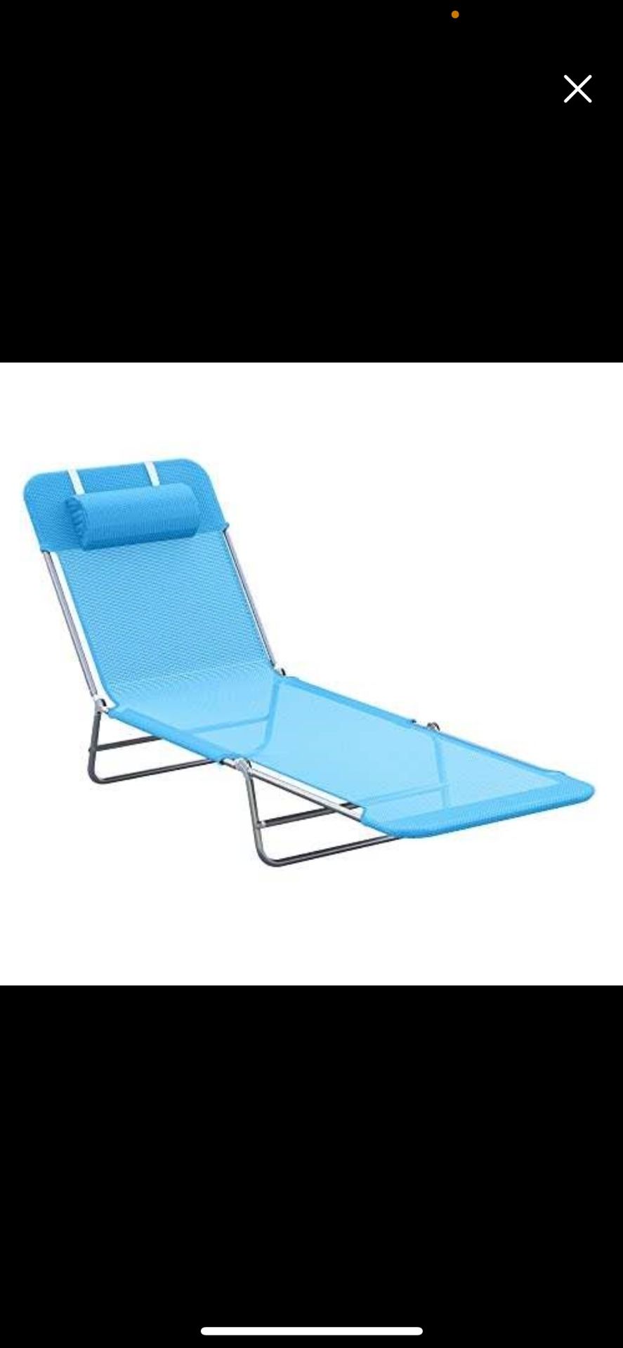 Outsunny Folding Chaise Lounge Pool Chairs, Outdoor Sun Tanning Chairs with Pillow, Reclining Back, Steel Frame & Breathable Mesh for Beach, Yard, Pat