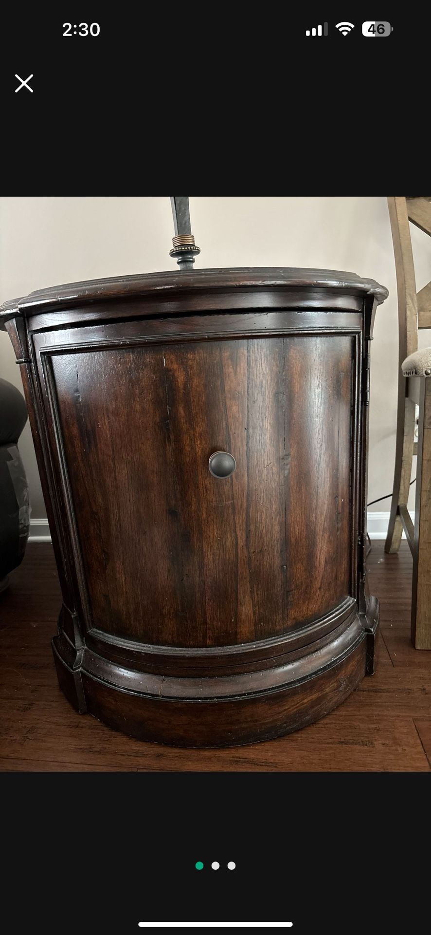 Wooden End Table 28” Wide And 29” Tall.