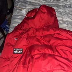 Red Nautica Puffer Jacket
