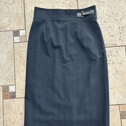 Like new ANTONIO MELANI black Pencil Skirt with Buckle Details size 6