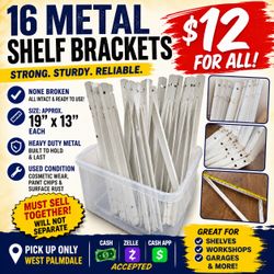 🔩 16 METAL SHELF BRACKETS — ONLY $12 FOR ALL! 🔩