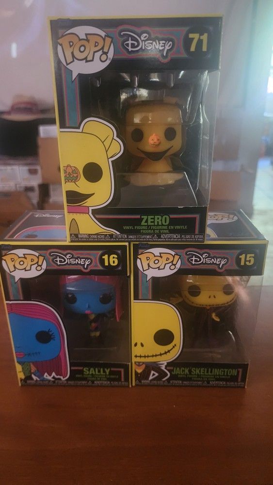 Nightmare Before Christmas Blacklight Set Funko Pops