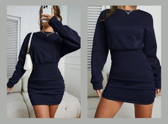 Navy Blue Sweater Dress
