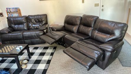 Reclining Leather Couches.