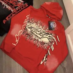 Medium red hellstar hoodie 