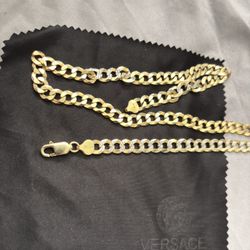 Gold Over Silver  Dimond Cut Chain