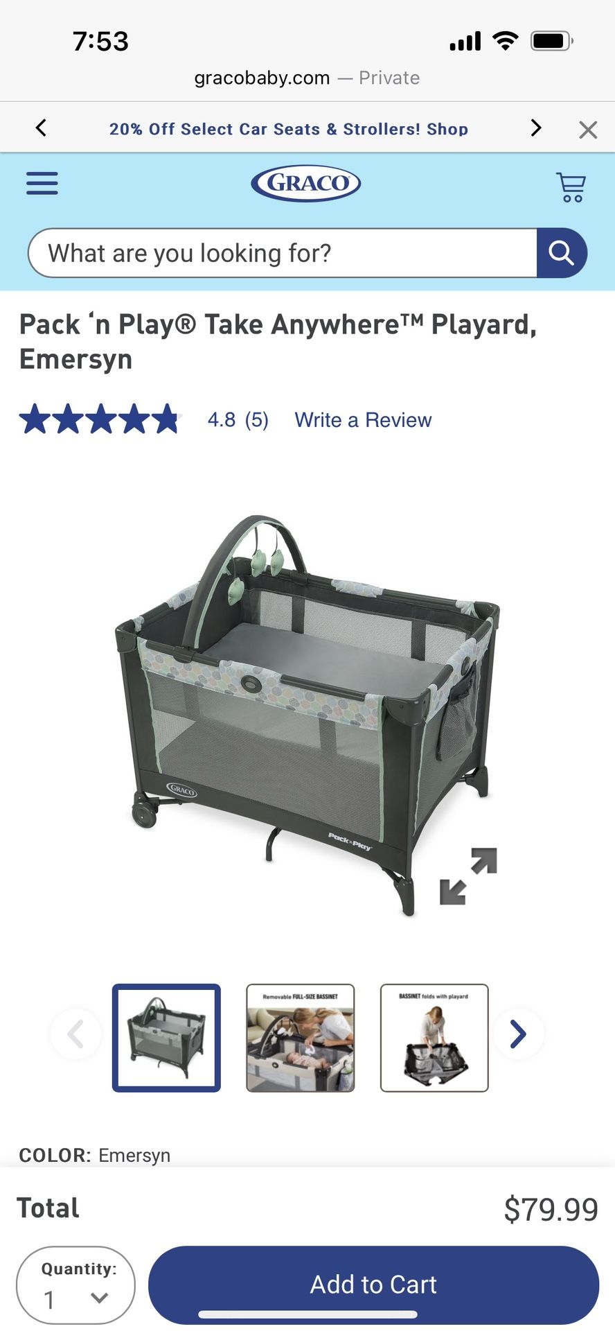 Graco Pack N Play Take Anywhere Playard