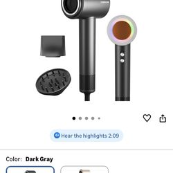 New, Hair Dryer, 160000 RPM Professional High-Speed Blow Dryer 2 Billion Negative Ionic Care Hair Dryer (Black Gray)