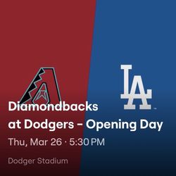 Dodgers 2026 Opening Day Tickets for sale.  Thursday, March 26