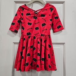 Dot Dot Smile Black Cat Meow Ballerina Twirl Dress Halloween Red Pink Size 2T