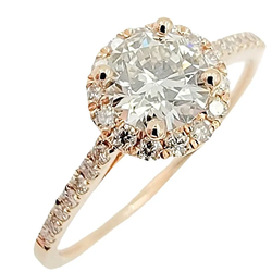 14K Rose Gold Diamond Engagement Ring.