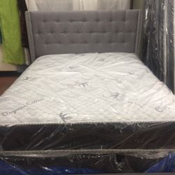 New Queen Size Bed With Mattress And Boxspring Included 