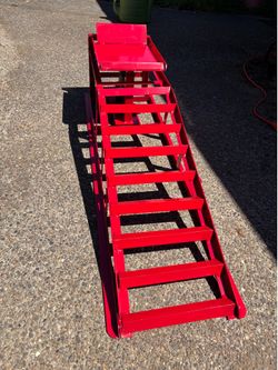 Set of 4 ramps with 5 ton bottle jack