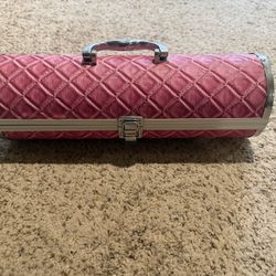Wine Case, Pink Faux Leather 
