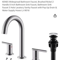 3 Hole Bathroom Faucet ( Brushed Nickel)