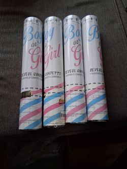 Gender Reveal Confetti Handheld Cannons 2Boys 2 Girls