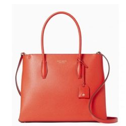 Kate Spade In Good Condition Slightly Used Comes From A Smoke Free Home ♠️ Leather Eva Medium Zip Satchel - Geranium