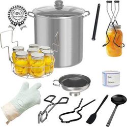Complete Canning Kit with Pot: Food-Grade Stainless Steel Canning Set Tools - 14-Piece