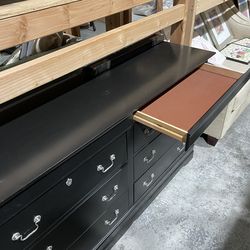 AM Signature Black Dresser 62” L w/ Mirror