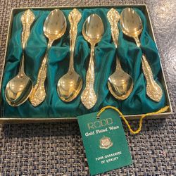 RODD 24 K Gold Plated Tea Spoons 