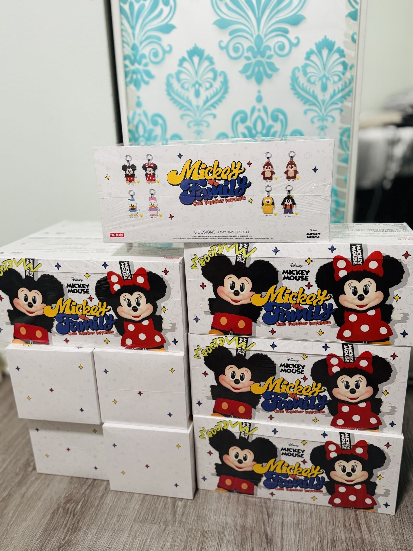 Popmart Mickey Family Keychains Box Set