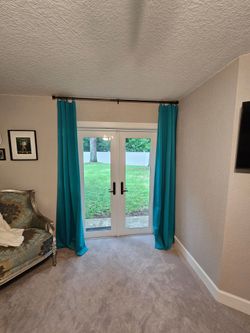 Turquoise room darkening curtains